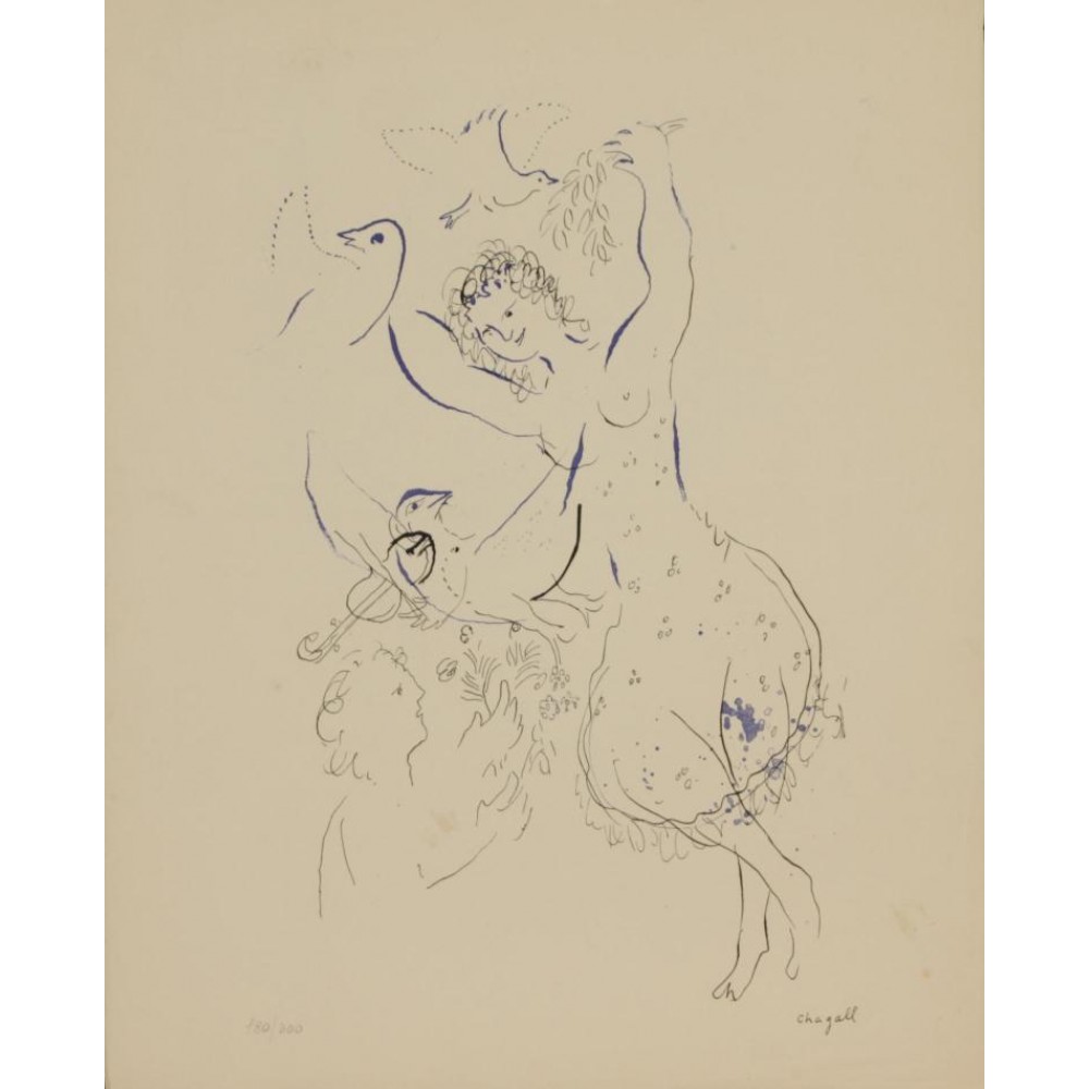 CHAGALL MARC - LA DANSEUSE AUX OISEAUX